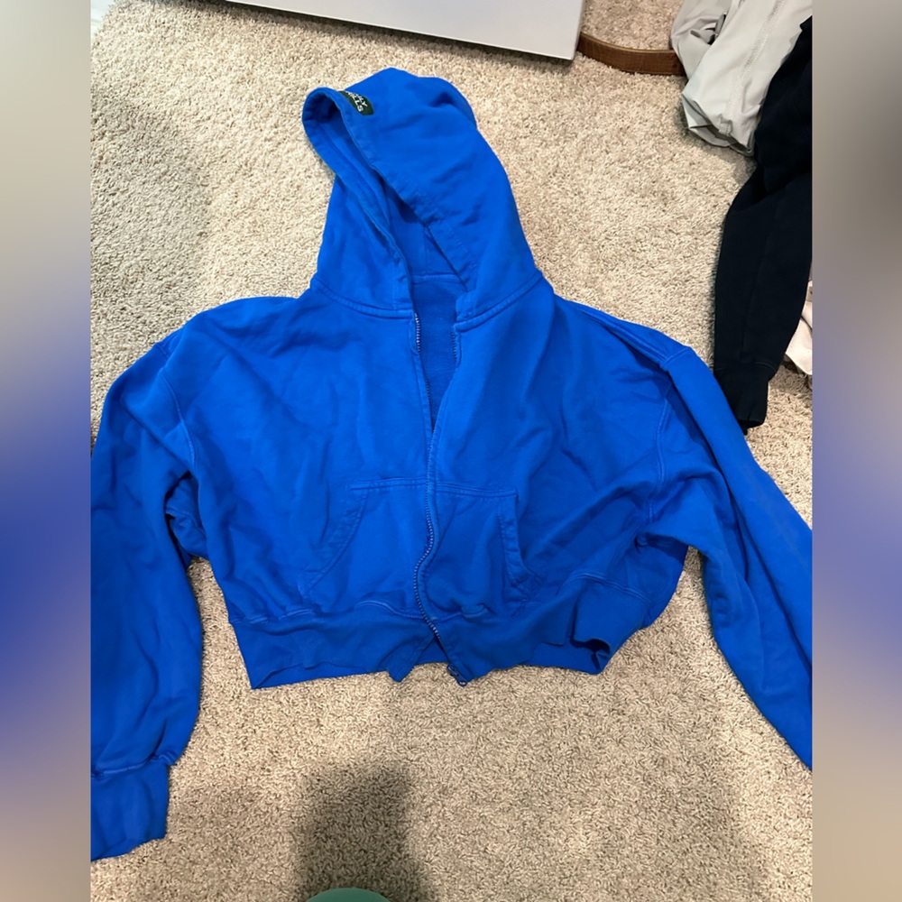 Daily drills cropped zip up hoodie